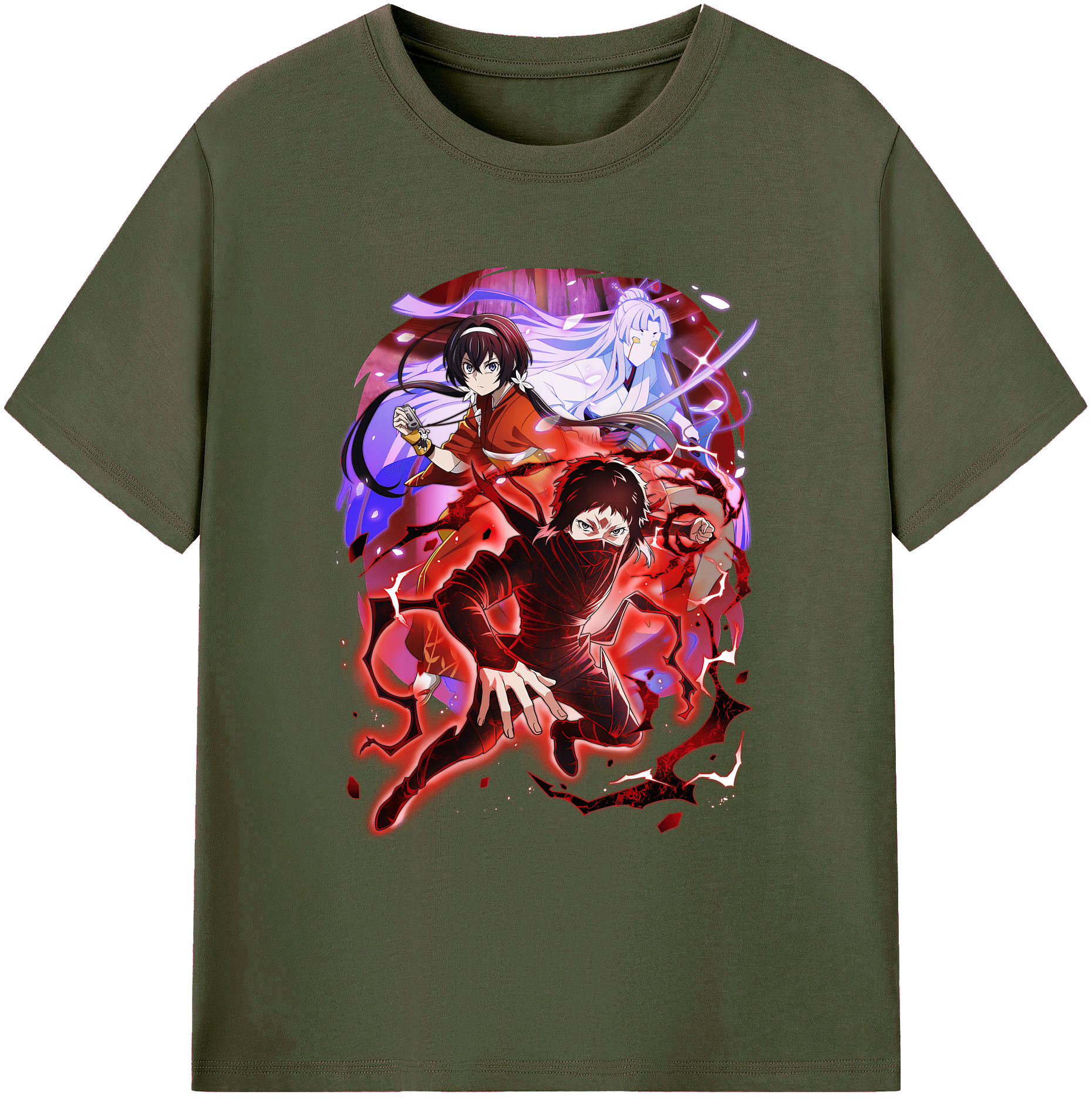 （画像用） 文豪ストレイドッグス Bungo Stray Dogs 綿100％ メンズ半袖Tシャツ｜肌触りやわらか＆通気性